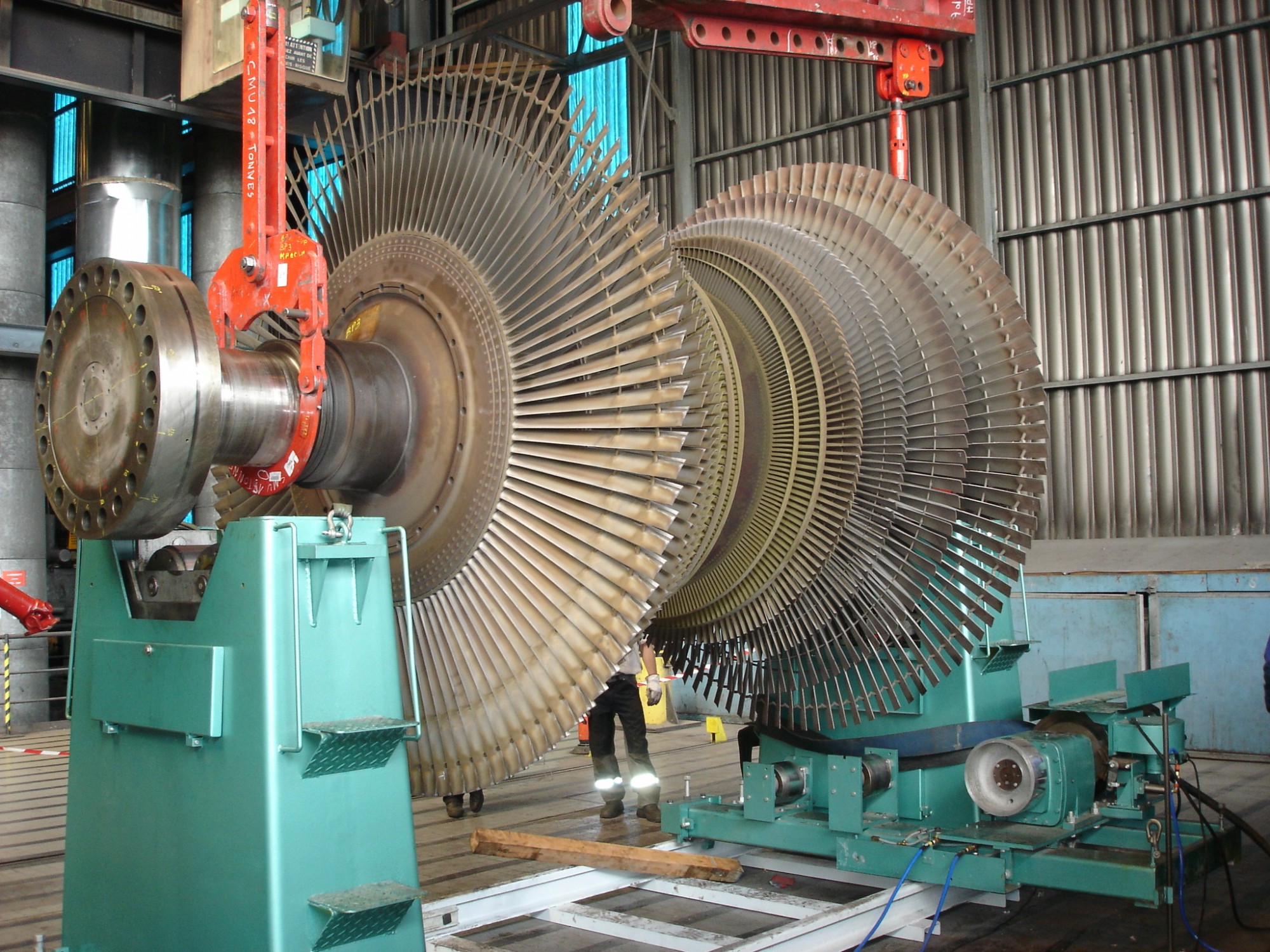 Equilibrage sur banc transportable d'une roue Francis